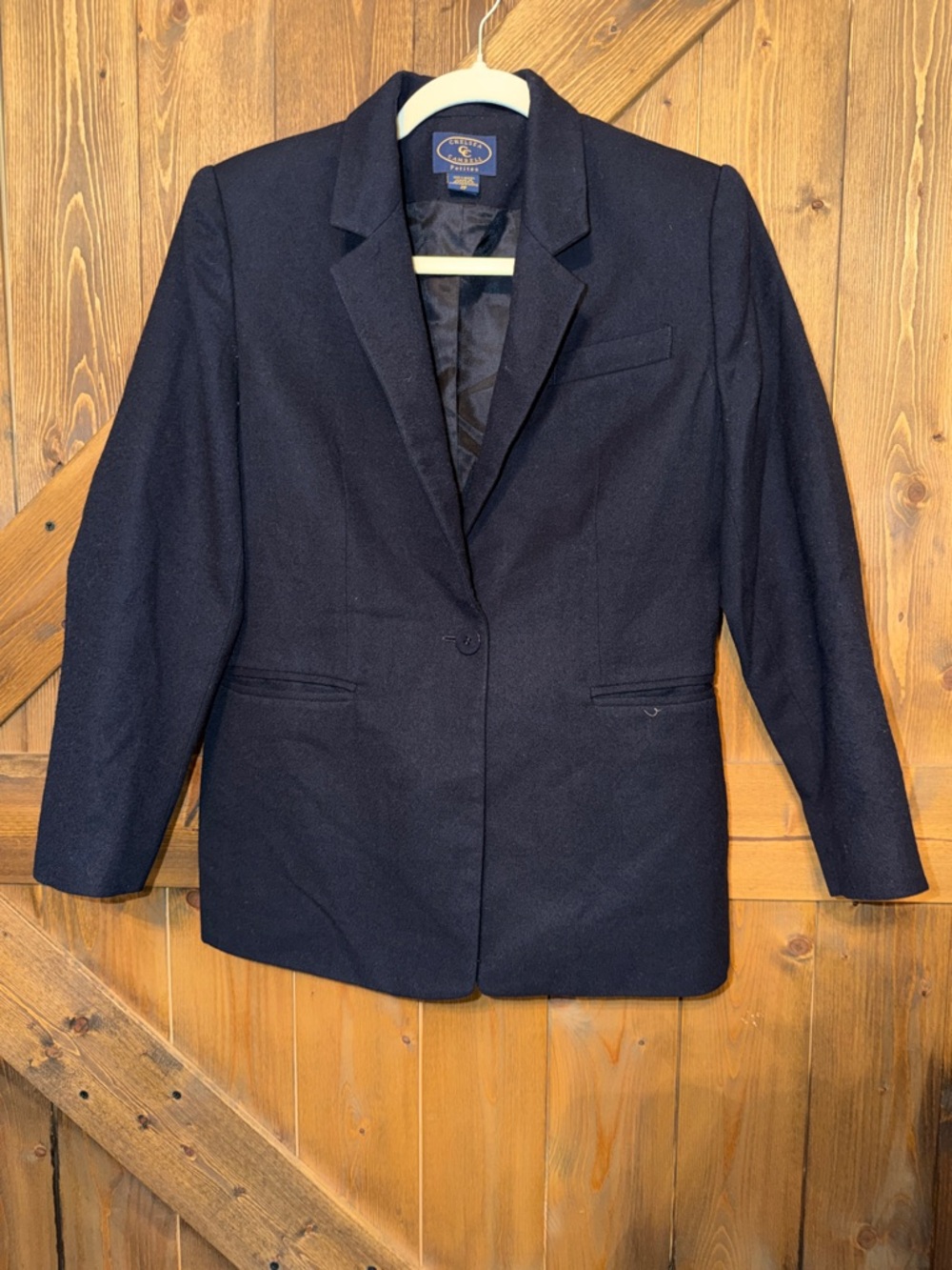 Chelsea Cambell Petites Women's Dark Navy Single-Button Wool Blazer size 2P